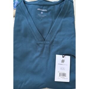 NEW‎ Jaanuu Cesi Scrub Top Women's Sz Lg Slim 2-Pocket UltraSOFT Turquoise